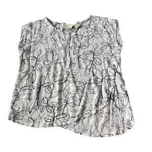 Cynthia Rowley white linen t-shirt size large